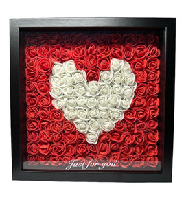 quadro di rose cuore 25cm - led